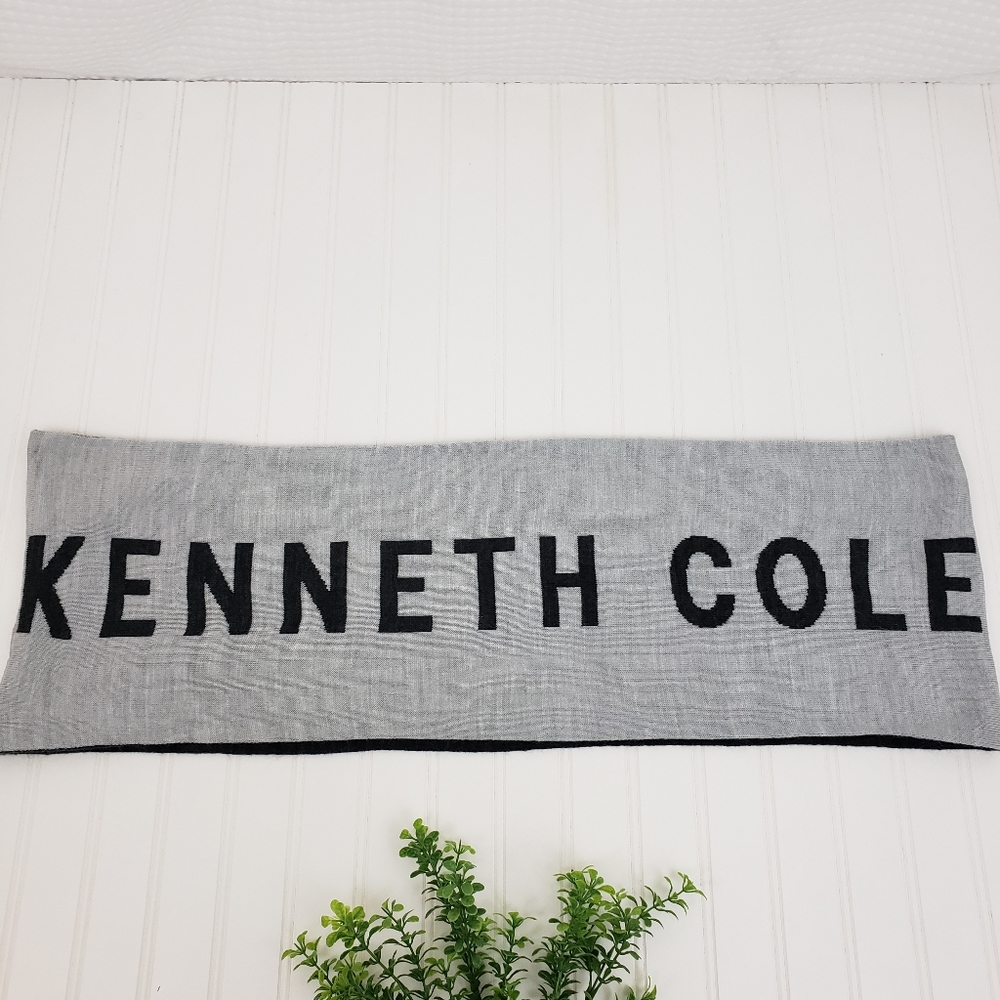 Kenneth Cole Infinity Scarf Gray Logo Scarf Career Wear Cozy